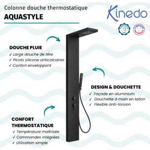 Colonne de douche thermostatique KINEDO Aquastyle noir mat