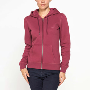 FELPA BASICA FULL ZIP CON CAPPUCCIO IN TESSUTO FELPATO