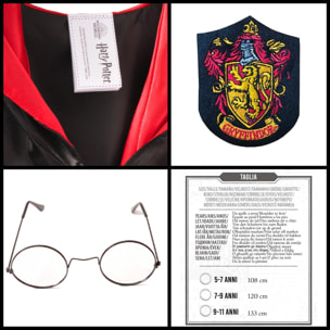 Costume Harry Potter Deluxe Con Mantello Bacchetta Originale Bambino