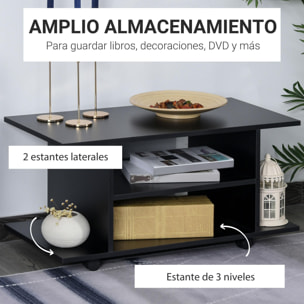 Mesa para TV con Bloqueo de Madera 80x40x40 cm Negro