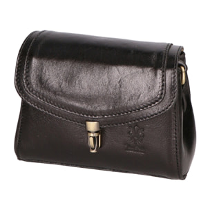 Borsa a tracolla da donna Made in Italy - Modello Faye - 100% pelle - 18.0 x 13.0 x 5.0 cm