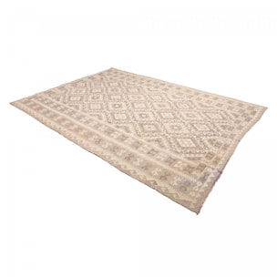 Tapis kilim géométrique, tissé à plat en laine, VIFESA