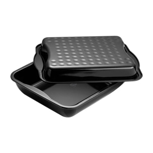 Plat à four avec couvercle en acier émaillé 42 x 34 cm Dr. Oetker Back-Idee Kreativ