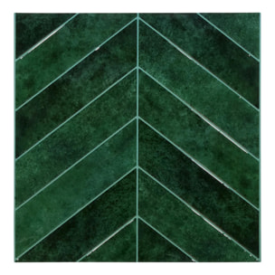 2 stickers muraux Caro chevrons 30x30cm vert foncé