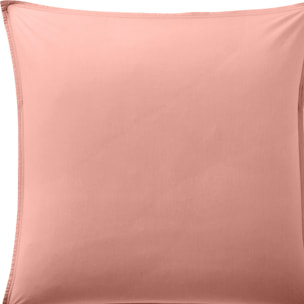 Paire de Taies d'oreiller avec volant 100% percale de coton lavé rose profond