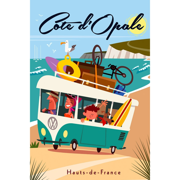 Tableau road trip sur la côte d'opale Toile imprimée