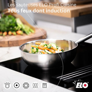 Sauteuse 24 cm en acier inoxydable 18/8 Elo Profi Cuisine