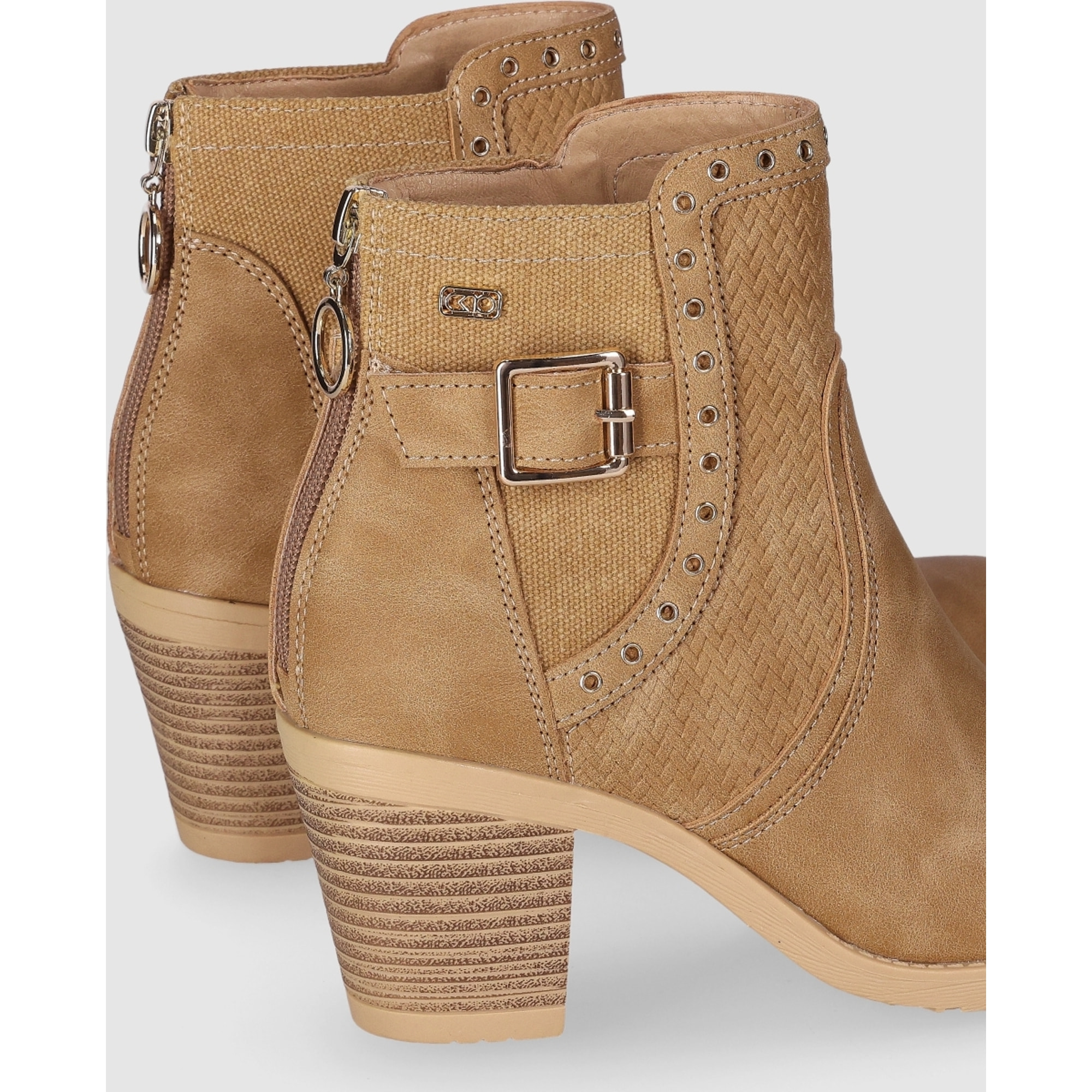 Botines de Piel Sintética - Cuero - Tacón: 6 cm