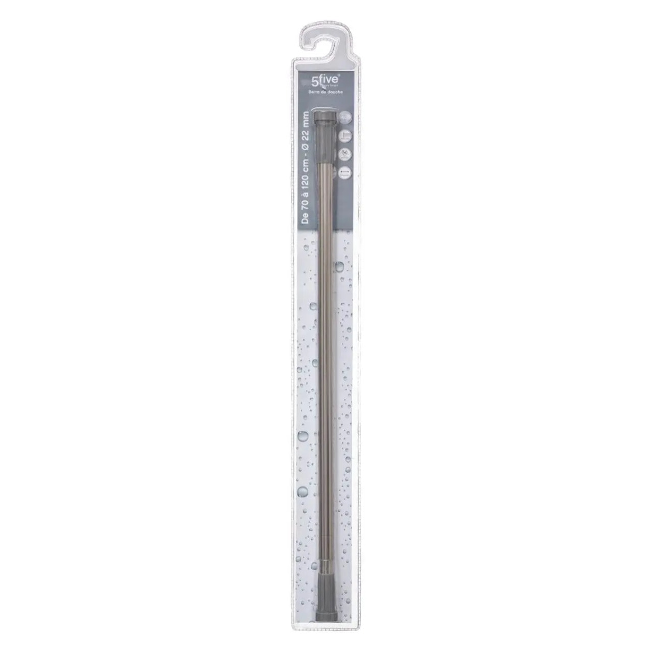 Barre de douche extensible 70x120cm inox