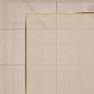 Paroi de douche 120x200cm - Verre feuilleté avec tissu doré - Encadrement Or Doré Brossé - COUTURE