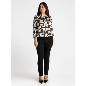 Fiorella Rubino - Camiseta con estampado geométrico - Negro