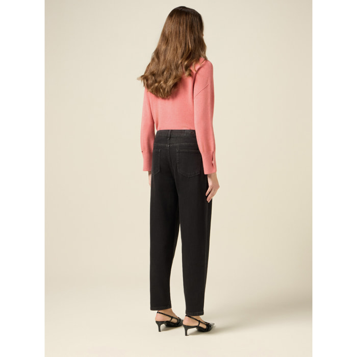 Oltre - Jeans boyslim con micro cristalli - Nero