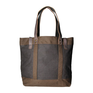 Borsa a mano unisex Maura in Canvas e pelle Borsa Fashion 38x37x16 cm