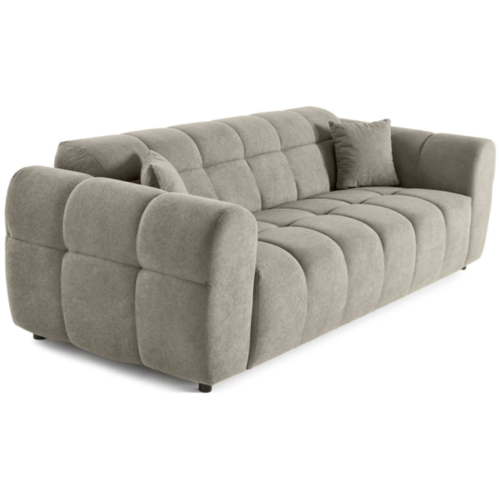 Ray - canapé droit 3 places en tissu texturé - Gris