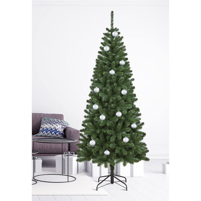 Albero di Natale 240 cm Comet, Pino artificiale, Albero effetto reale, Alberello natalizio extra folto, 109x109 h240 cm, Verde