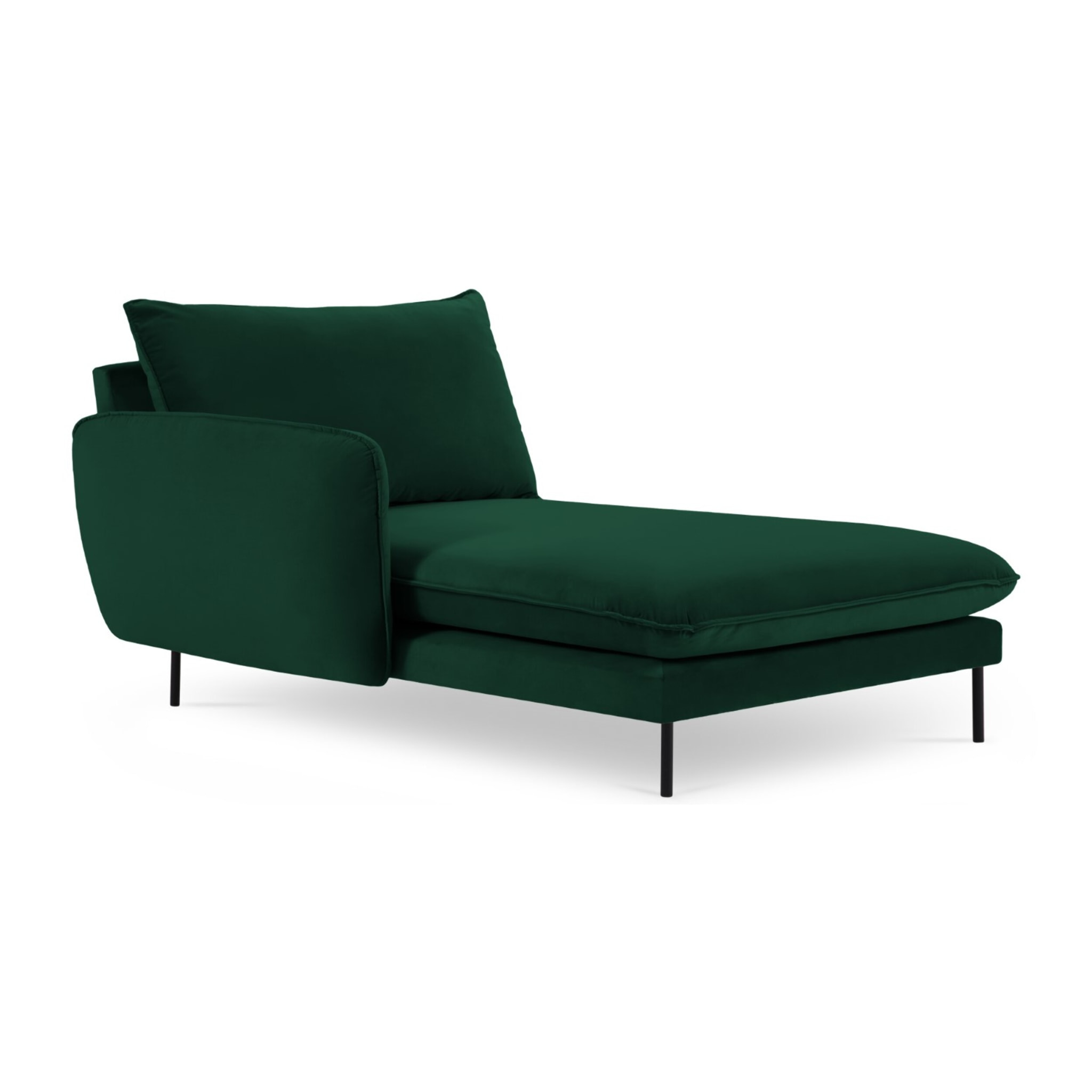 Méridienne gauche "Vienna" en velours vert bouteille