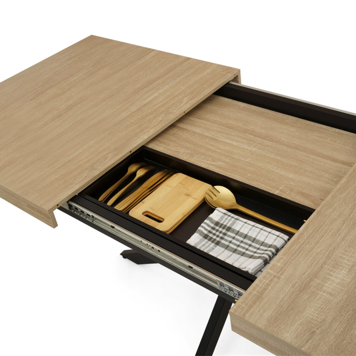 Table à manger extensible Spider 160-200cm avec rangement