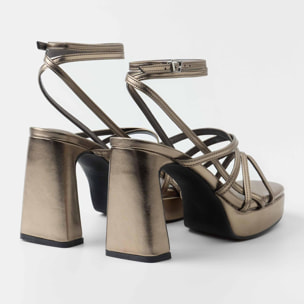 Sandalias de tacón - Nori Metalizado - 11 cm