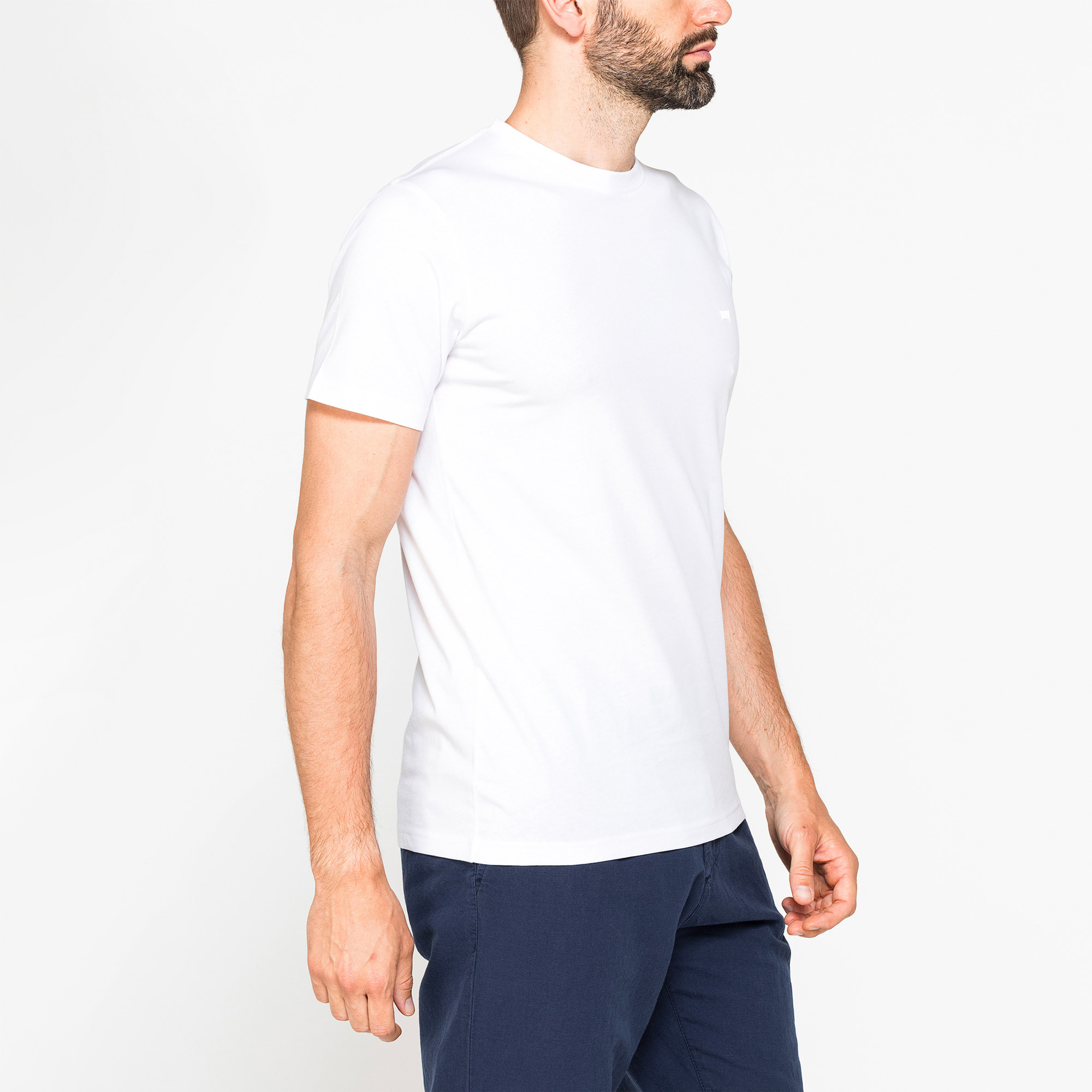 T-SHIRT GIROCOLLO IN COTONE TINTA UNITA