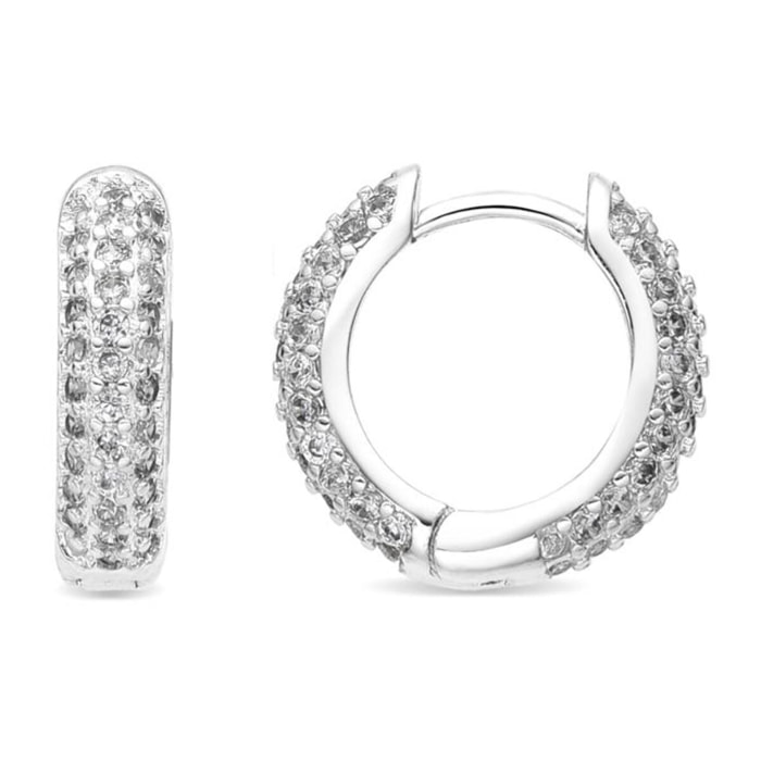 Pendientes acabado plata y Circonita Brillante