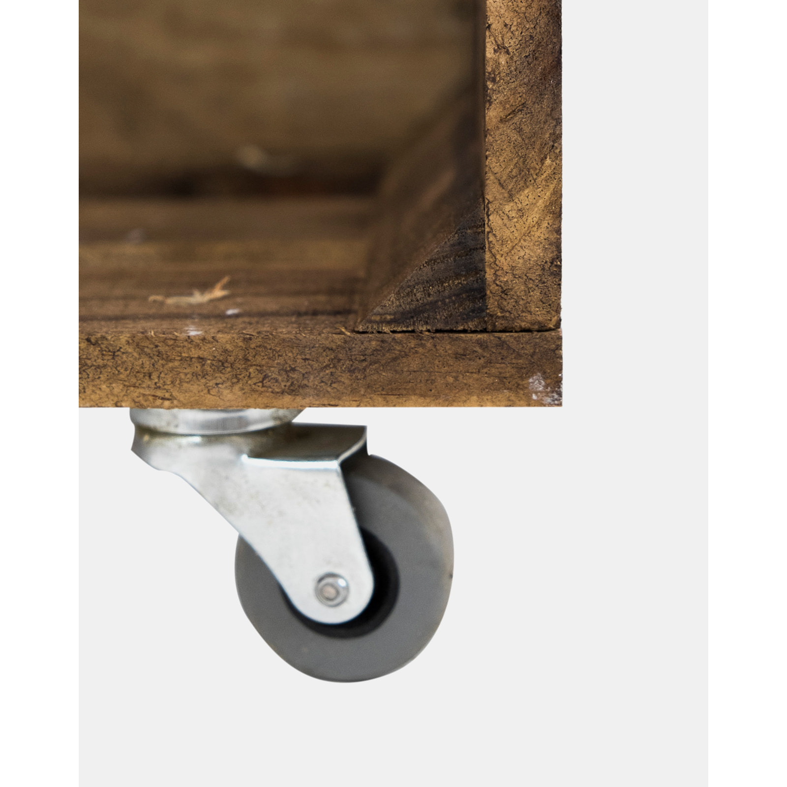 Caja grande de madera maciza en tono roble oscuro con Ruedas Horizontal 49x31x30cm Alto: 31 Largo: 49 Ancho: 29.5