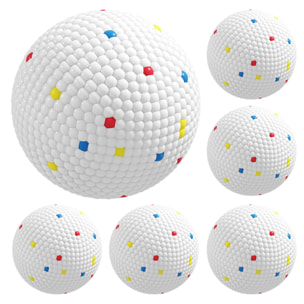 Lot de 6 balles pour chien dia.58mm blanc compatibles lanceur auto