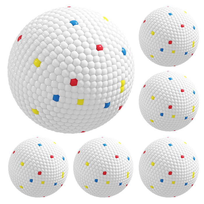 Lot de 6 balles pour chien dia.58mm blanc compatibles lanceur auto