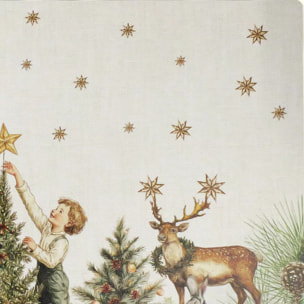Set vinyle 860 g/m² imprimé jaune vert Noel vintage dore
