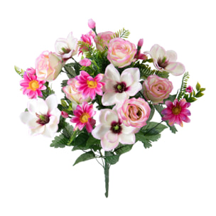 Bouquet Rose E Magnolia per 18 60 Cm - Pezzi 2 - 26X60X25cm - Colore: Rosa - Bianchi Dino - Fiori Artificiali