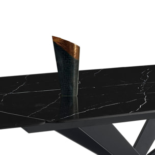 Tomasucci Table ovale extensible GEMY 160 en marbre noir - NOIR