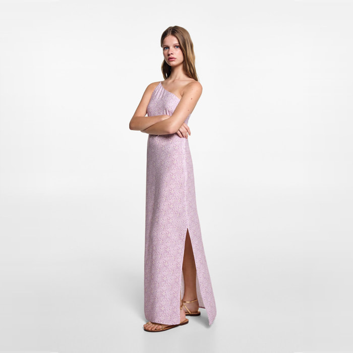 Vestido asimétrico estampado Lila - lila
