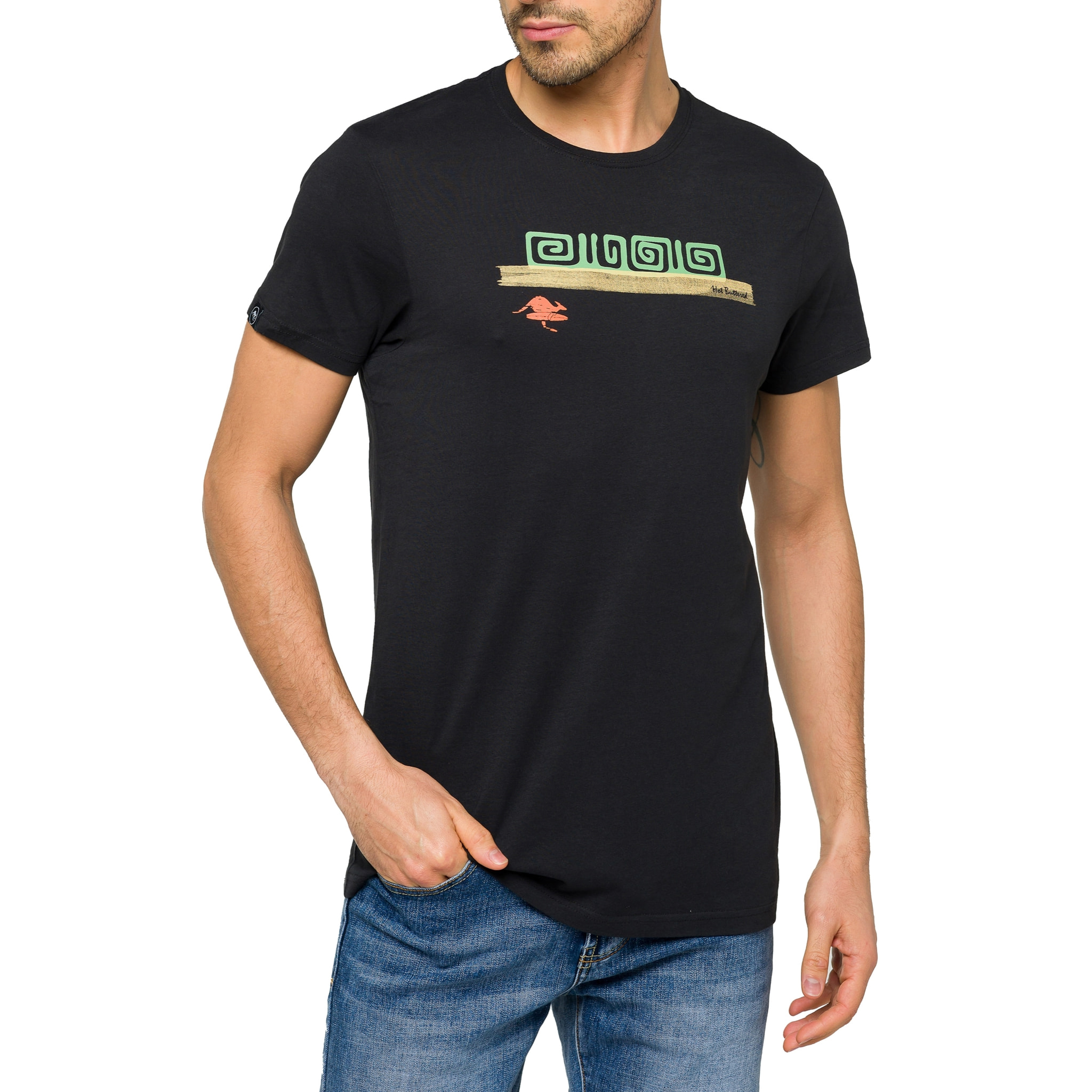 Camiseta de algodón 150 gr Hot Buttered Tikisurf Negro