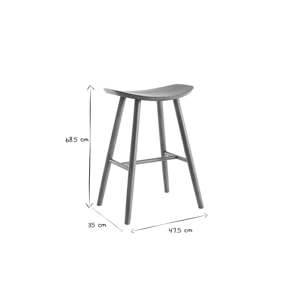 Tabourets de bar noyer H65 cm (lot de 2) DEMORY