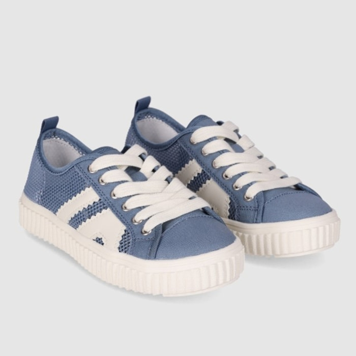 Deportivos de Tejido - Azul - Tacón: Bajo