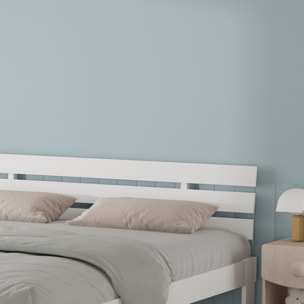 Lit en bois avec tête de lit 160x200cm blanc FINN