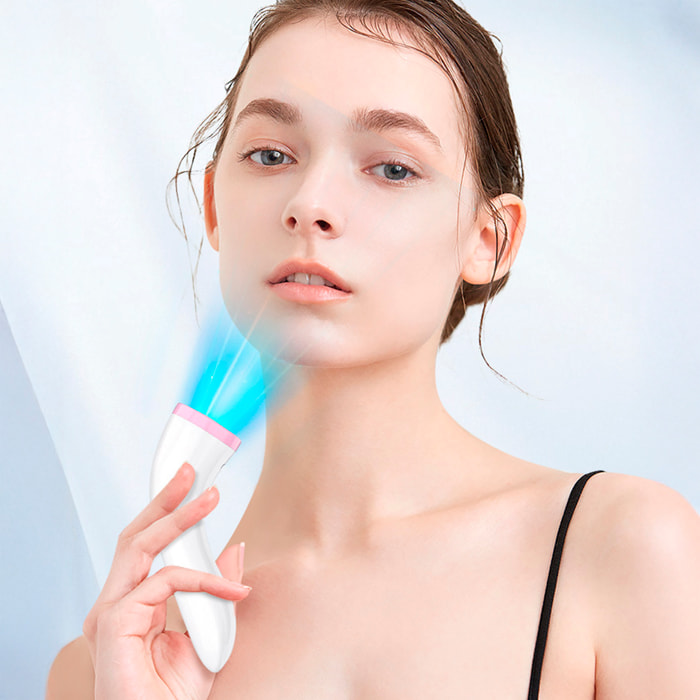 Lámpara portátil de luminoterapia con 5 tipos de luces: roja, verde, azul, naranja y morada.