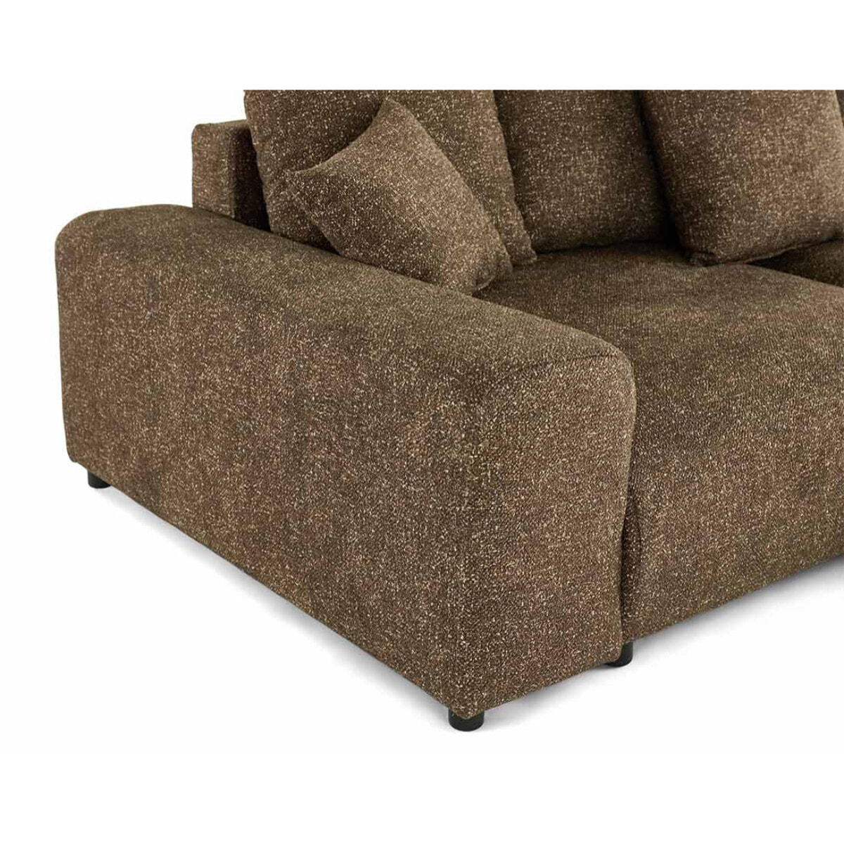 Spice - canapé d'angle réversible 4 places convertible avec coffre en tissu moucheté - Vert