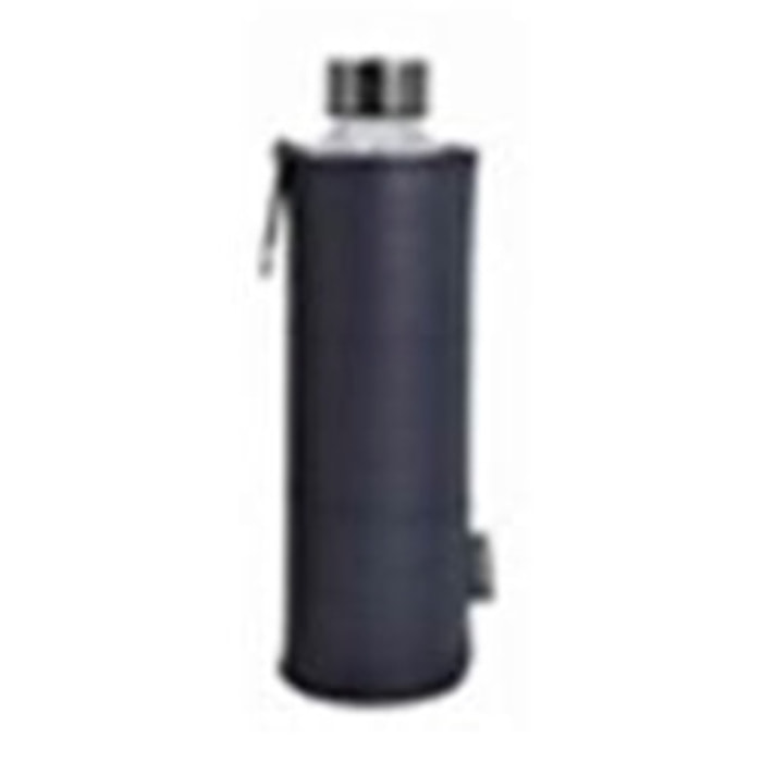 Botella de vidrio 600 ml en color negro Bergner colección Blacky