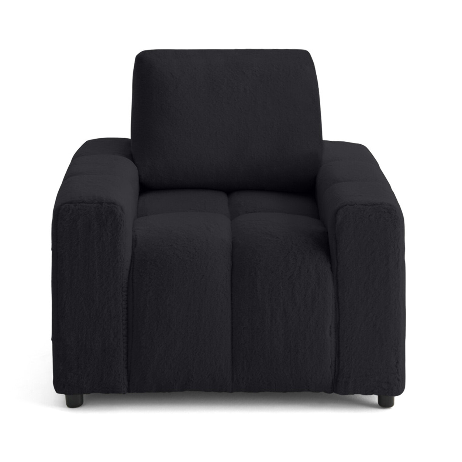 Crocus - fauteuil en fausse fourrure - Noir