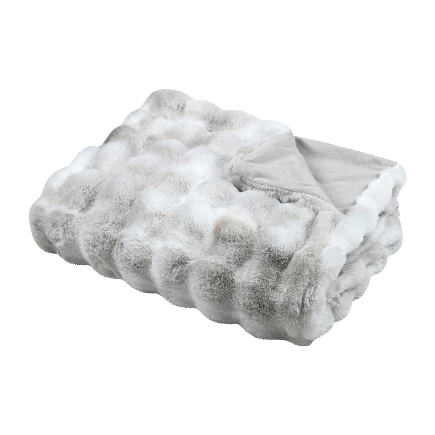 Plaid fausse fourrure moelleux - Gris clair