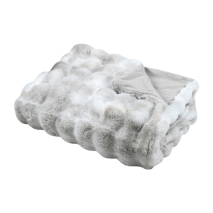Plaid fausse fourrure moelleux - Gris clair