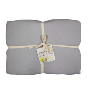 COPRILETTO LETTO SINGOLO GRIGIO MEZZA STAGIONE TINTA UNITA EFFETTO STROPICCIATO