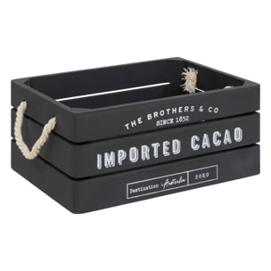 Lot de 3 cagettes bois "Denys" L23/29/35cm gris