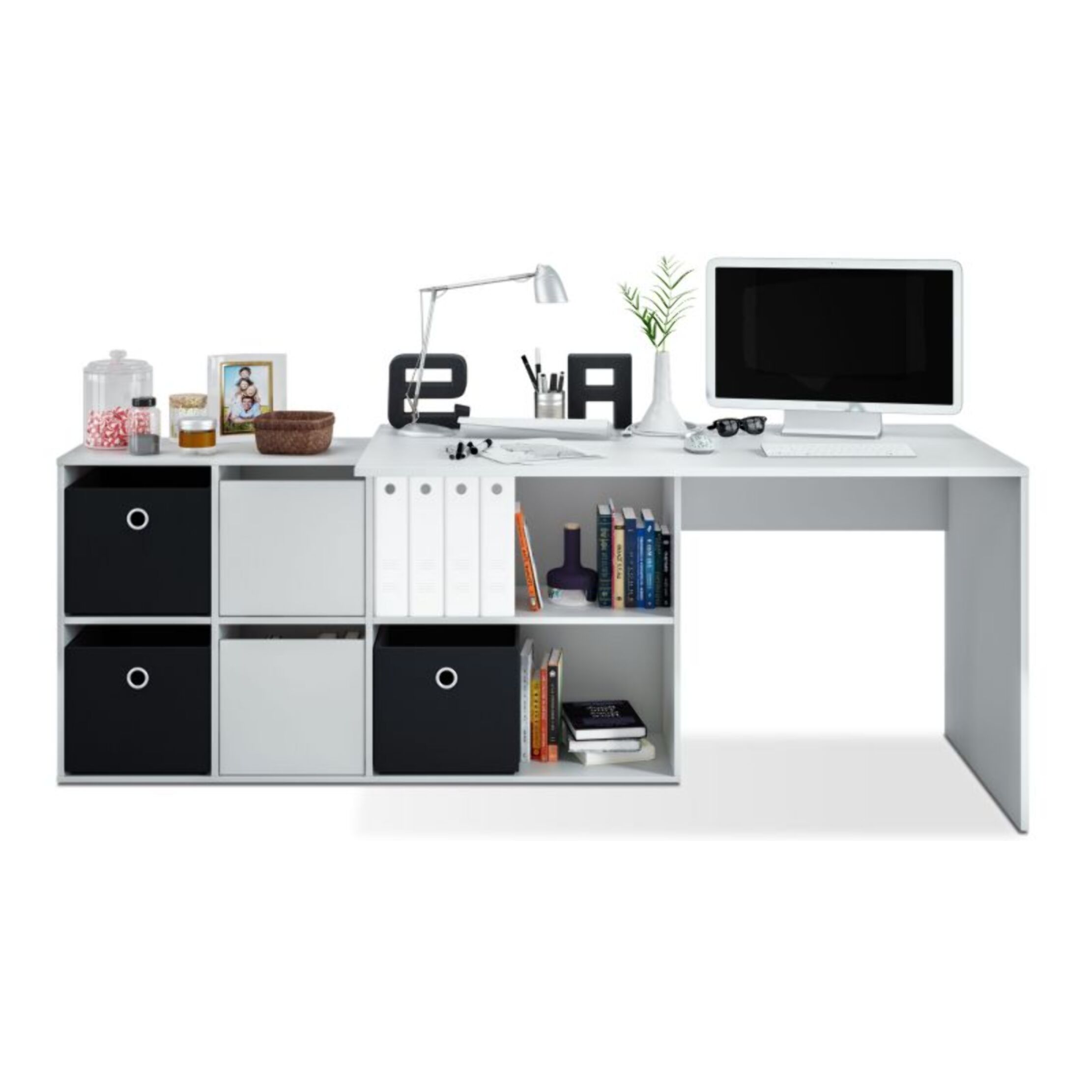Mesa de escritorio Adapta XL Blanco Artik (Blanco Mate)