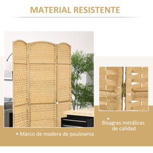 Biombo Plegable de 3 Paneles 135x180 cm Biombo Separador de Ambientes Pantalla de Privacidad de Polipropileno para Oficina Dormitorio Natural