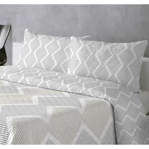 COLCHA ESTAMPADA REVERSIBLE AZURA DORADO