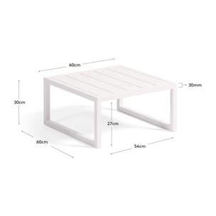 Kave Home - Tavolino 100% da esterno Comova in alluminio bianco 60 x 60 cm