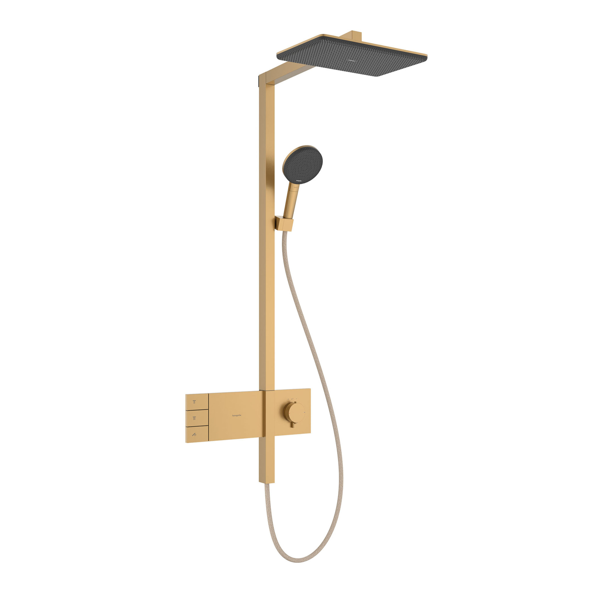 Colonne de douche Raindance Alive Q 2 jets avec thermostatique ShowerSelect Comfort, bronze brossé