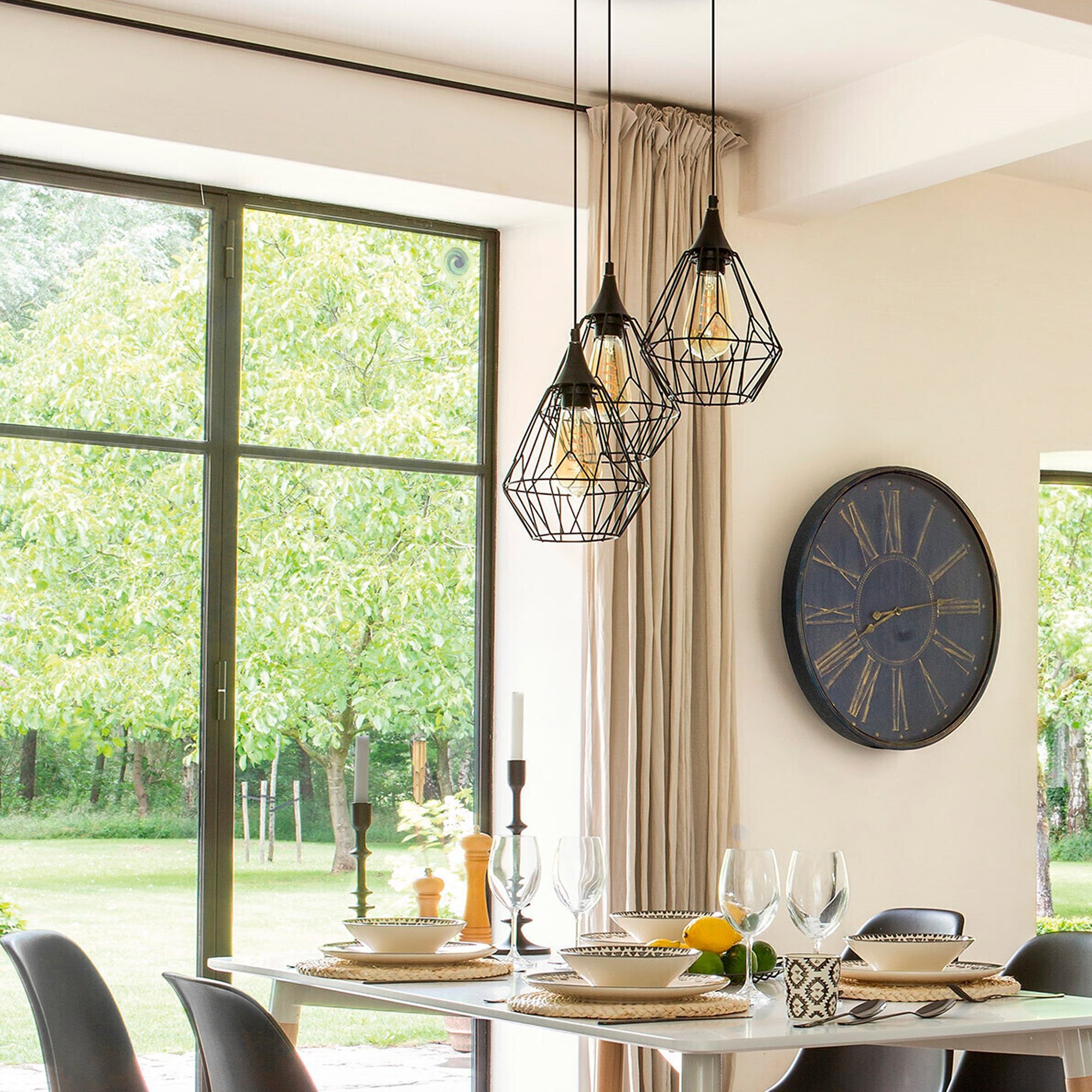 Lámpara de suspensión de alambre x 3