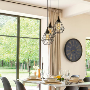 Lámpara de suspensión de alambre x 3